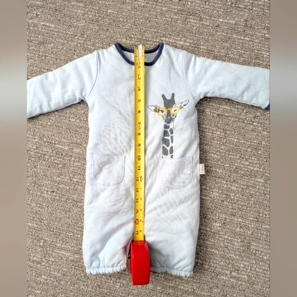 Light Blue Quilted One Piece Outfit/Romper/Jumper/Sleeper (Size 9 Months) - Picture 14 of 15